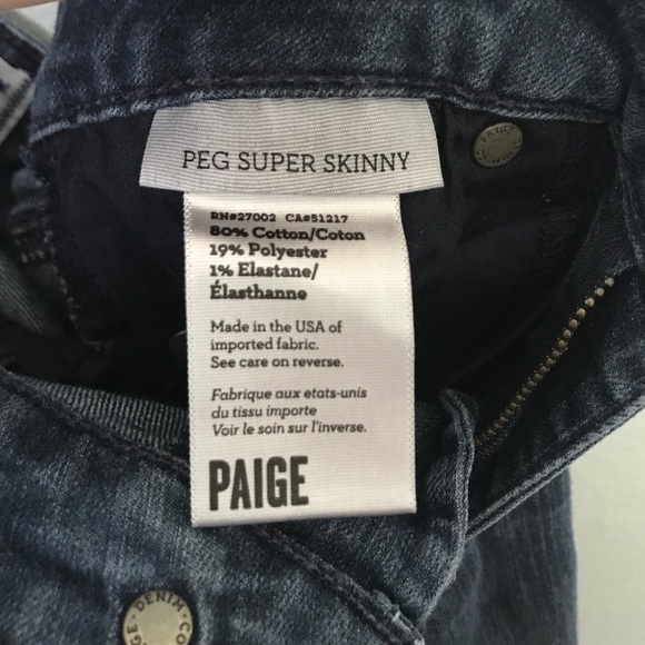 SOLD Paige Jeans Peg Super Skinny size 26 - Picture 6 of 6